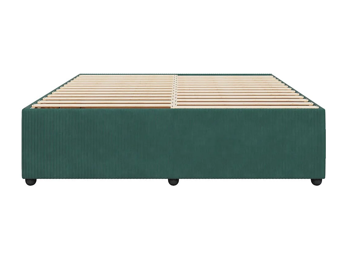 Cadre de lit sans matelas vert foncé 200x200 cm velours