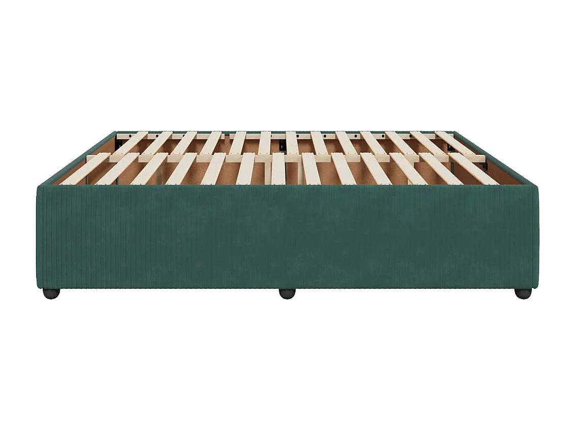Cadre de lit sans matelas vert foncé 200x200 cm velours