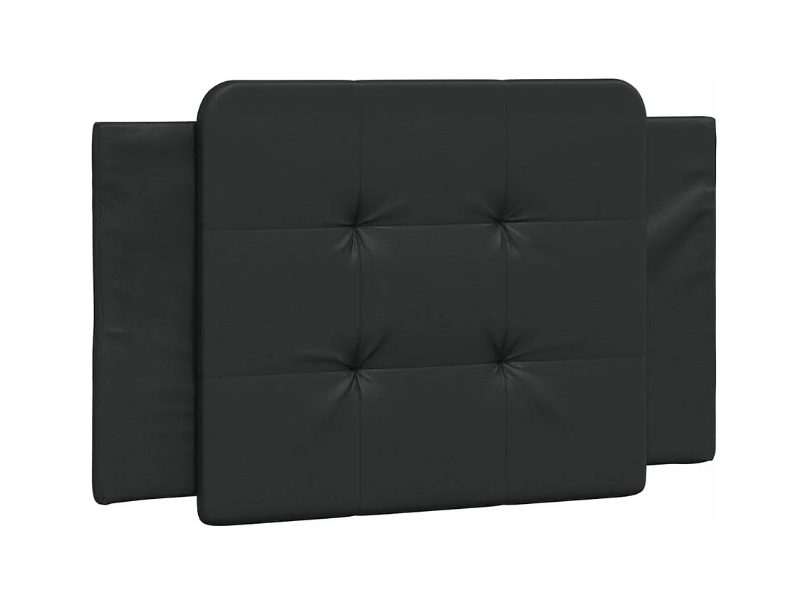 Estrutura cama c/ cabeceira 100x200 cm couro artificial preto