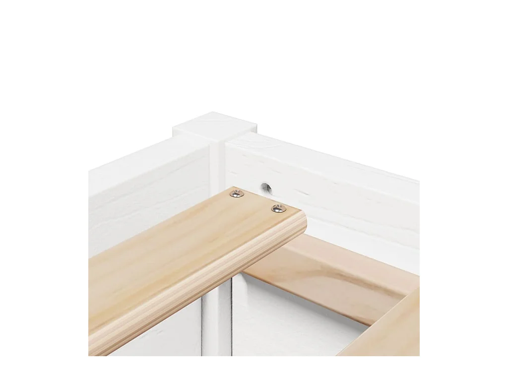 Cadre de lit sans matelas blanc 135x190 cm bois de pin massif