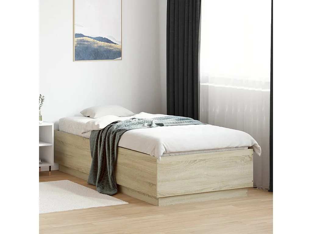 Bettgestell Sonoma-Eiche 90x200 cm Holzwerkstoff