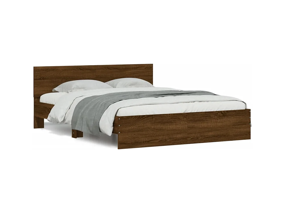 Cadre de lit sans matelas chêne marron 140x190 cm