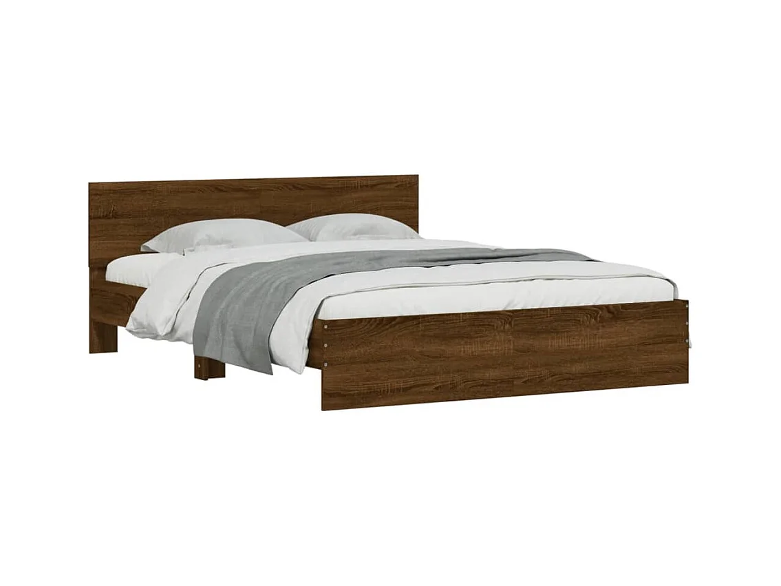 Cadre de lit sans matelas chêne marron 140x190 cm
