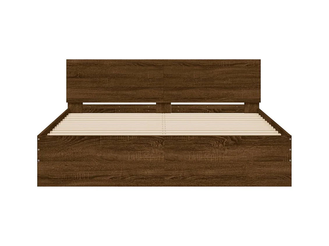 Cadre de lit sans matelas chêne marron 140x190 cm