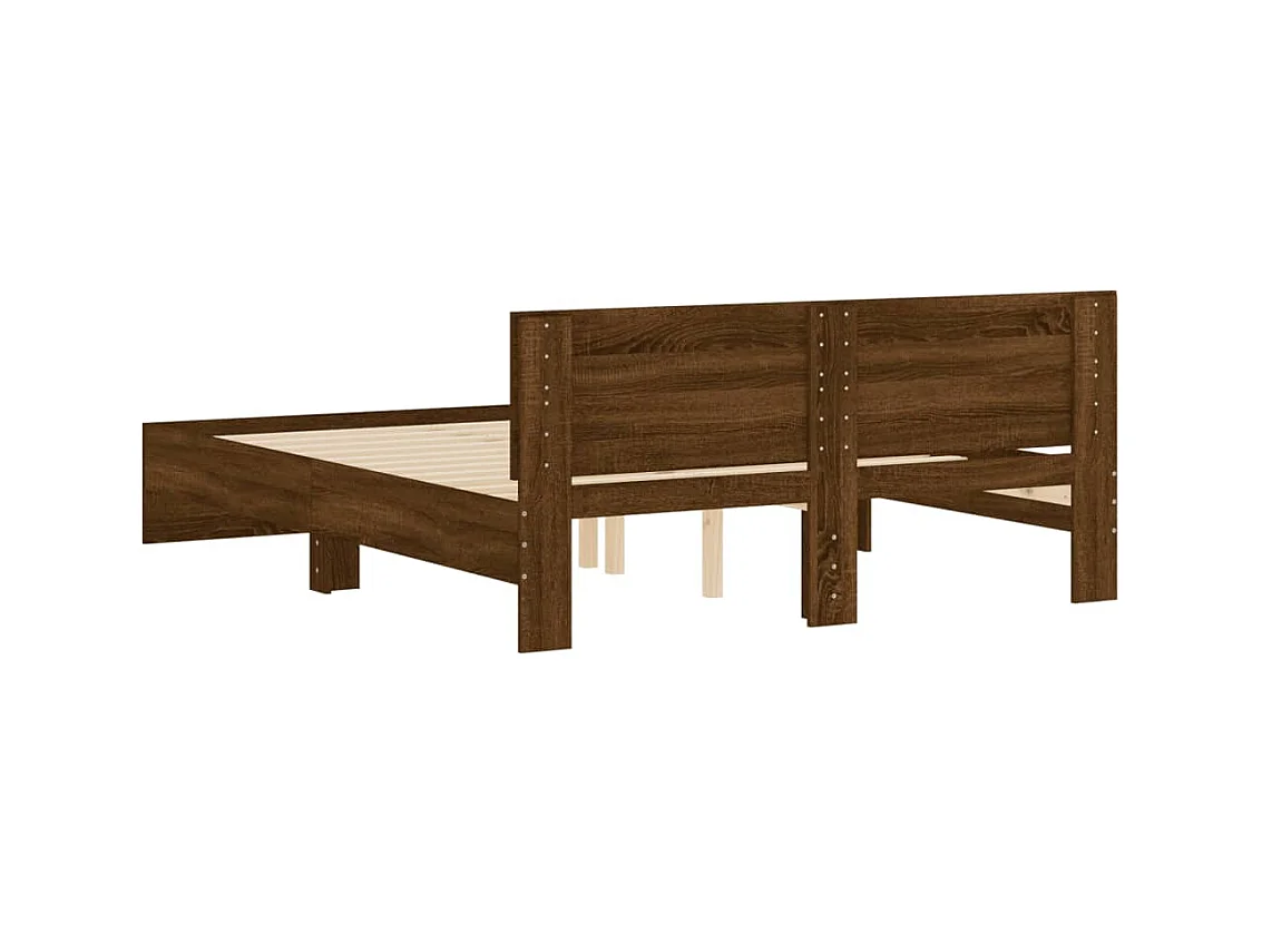 Cadre de lit sans matelas chêne marron 140x190 cm