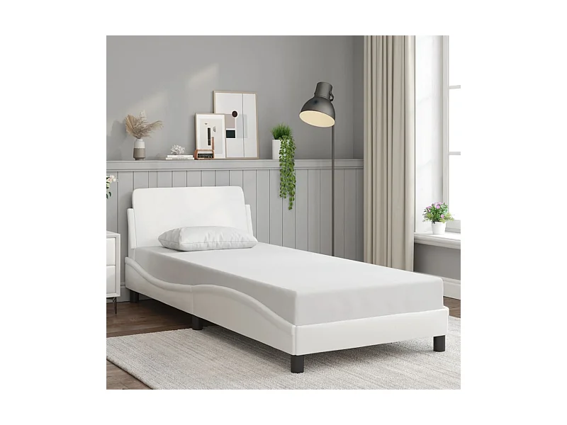 Giroletto con Testiera Bianco 80x200 cm in Similpelle