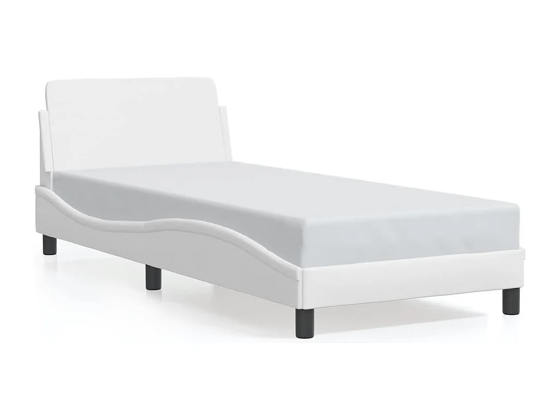 Giroletto con Testiera Bianco 80x200 cm in Similpelle