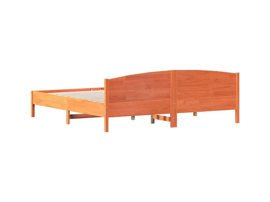 Giroletto senza Materasso Marrone Cera 200x200 cm Legno di Pino