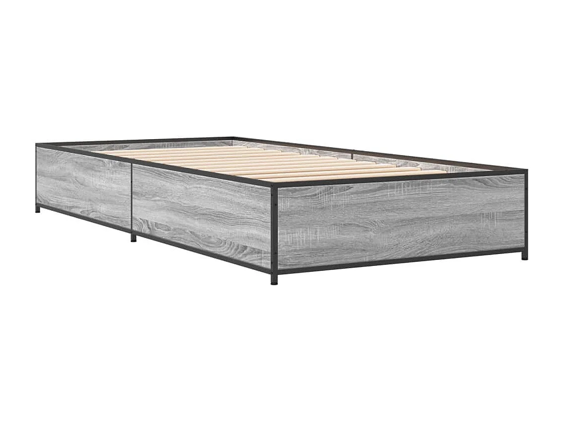 Cadre de lit sans matelas sonoma gris 75x190 cm