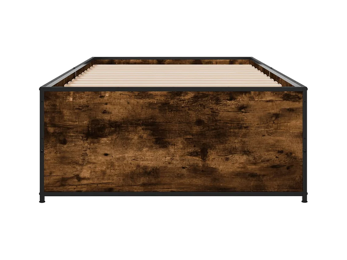 Cadre de lit sans matelas chêne fumé 90x190 cm
