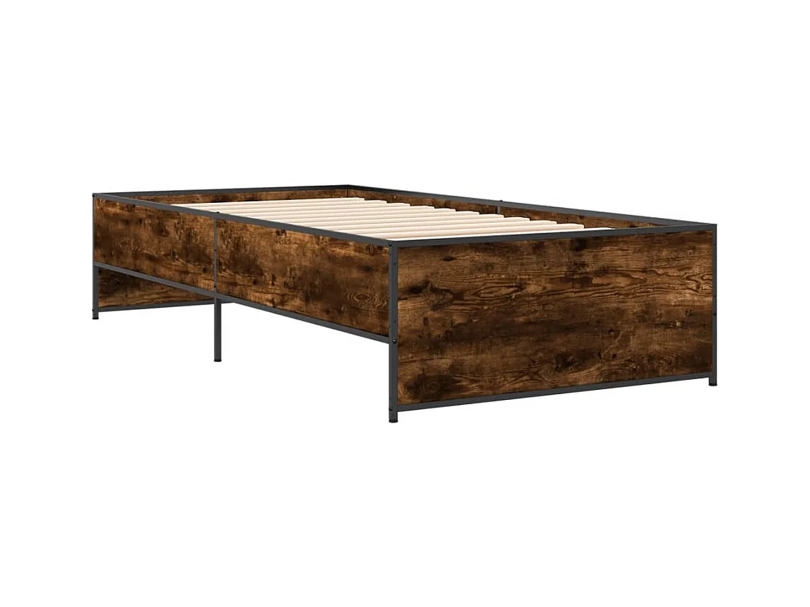 Cadre de lit sans matelas chêne fumé 90x190 cm