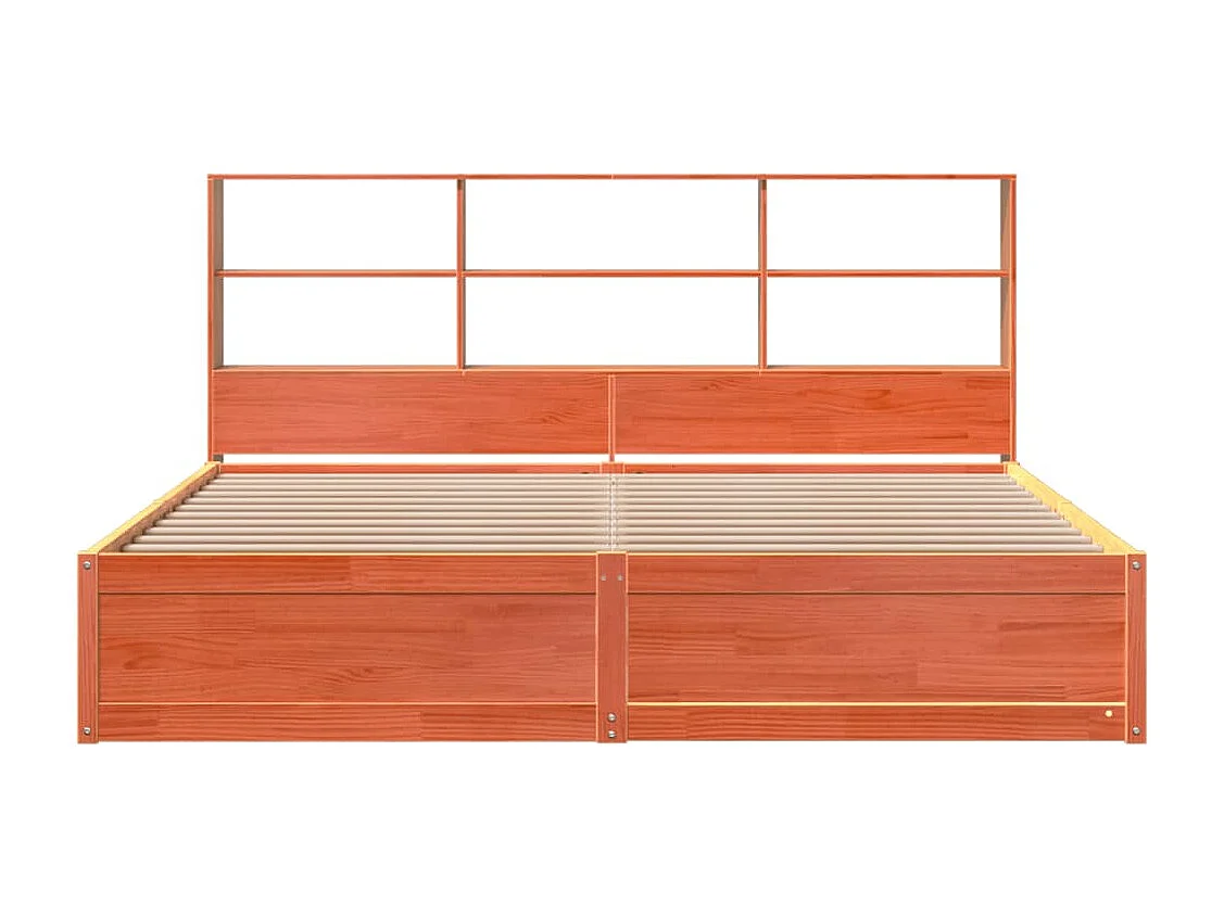 Cadre de lit sans matelas cire marron 180x200cm bois pin massif