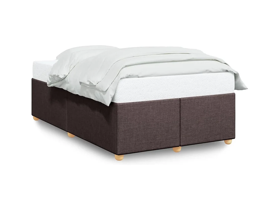 Cadre de lit sans matelas marron foncé 120x190 cm tissu