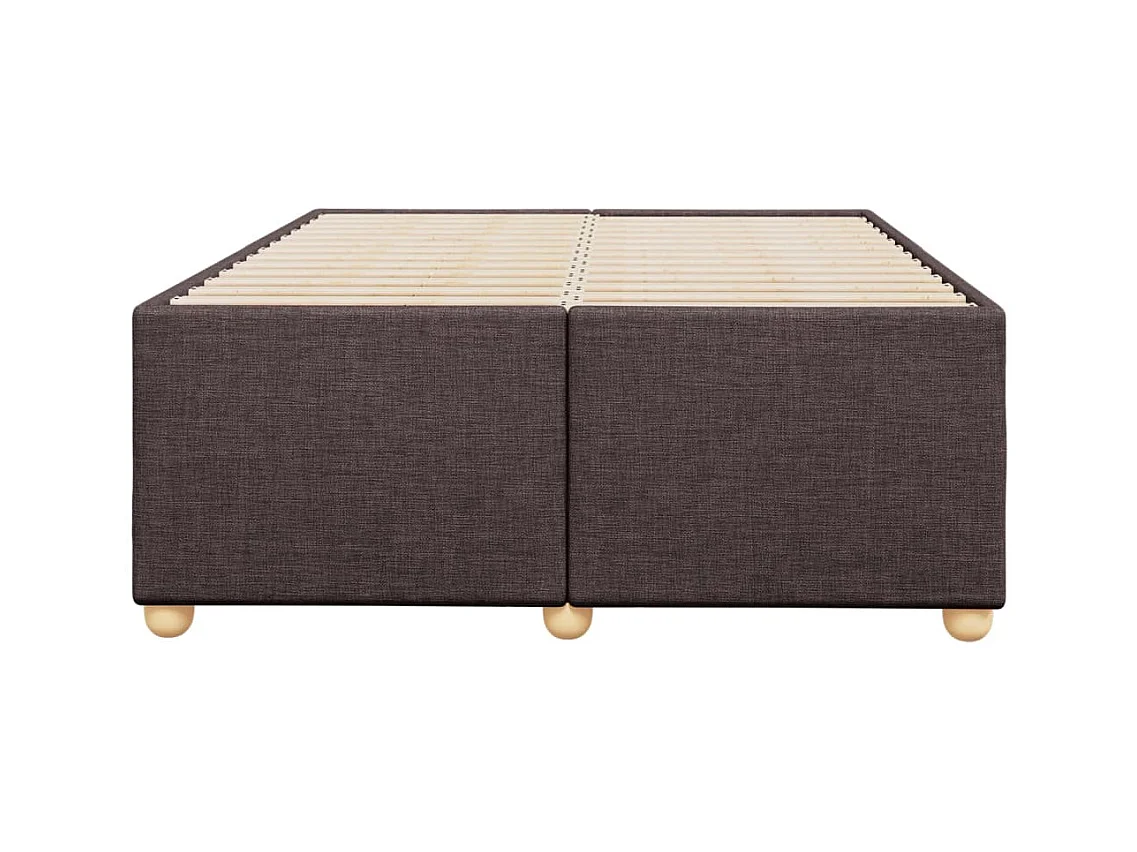 Cadre de lit sans matelas marron foncé 120x190 cm tissu