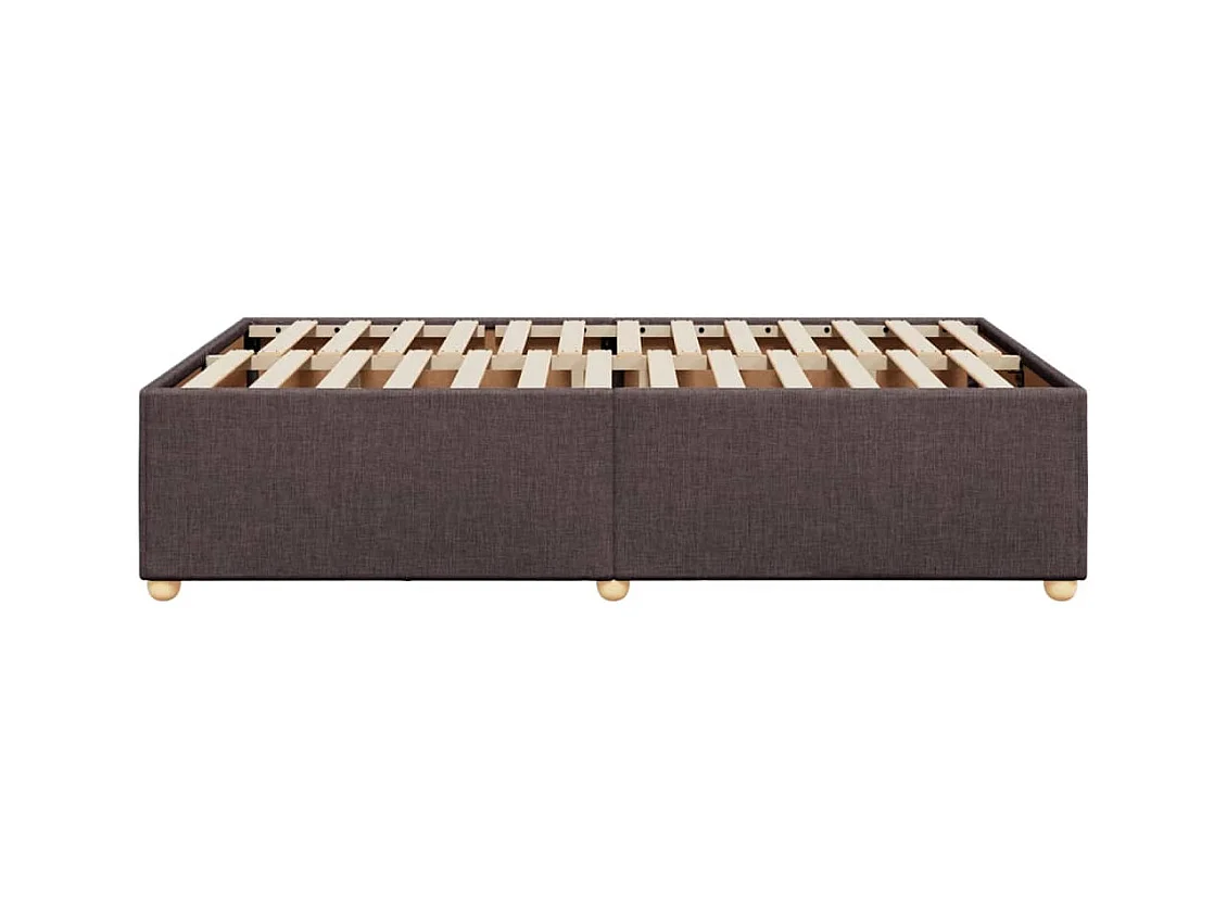 Cadre de lit sans matelas marron foncé 120x190 cm tissu