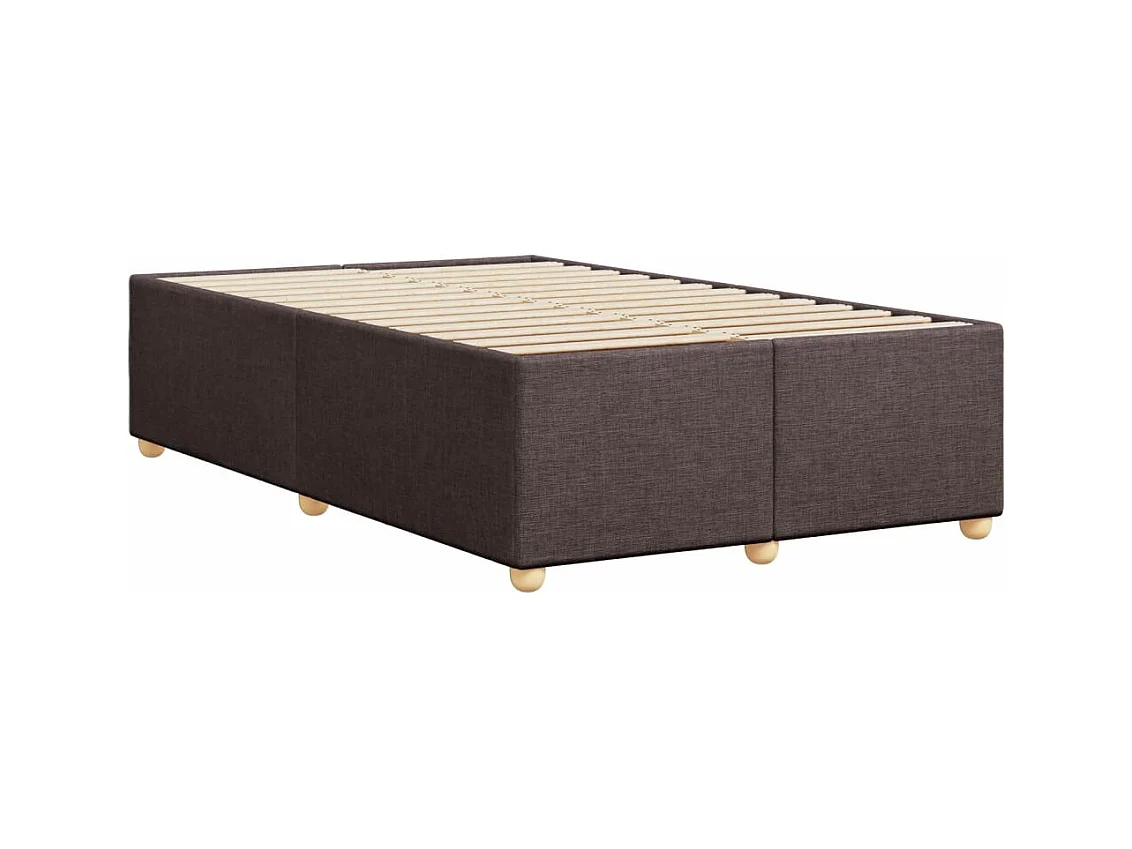 Cadre de lit sans matelas marron foncé 120x190 cm tissu