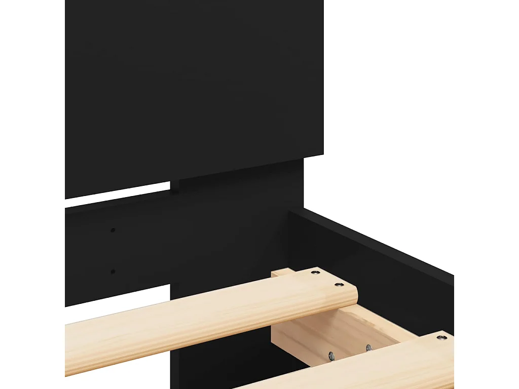 Cadre de lit sans matelas avec tête de lit noir 90x190 cm