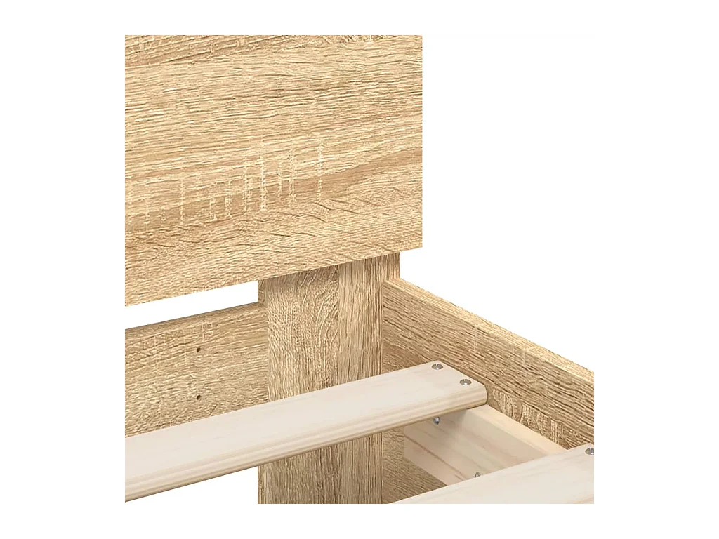 Cama con cabecero madera de ingeniería roble Sonoma 200x200 cm