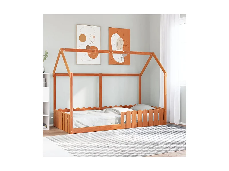 Cadre de lit d'enfants forme de maison sans matelas 90x200 cm