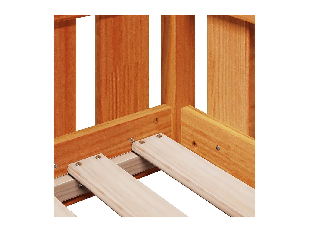 Giroletto Casetta Bambini Marrone Cera 90x200 cm Massello Pino