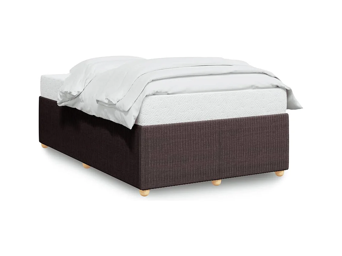 Cadre de lit sans matelas marron foncé 120x190 cm tissu