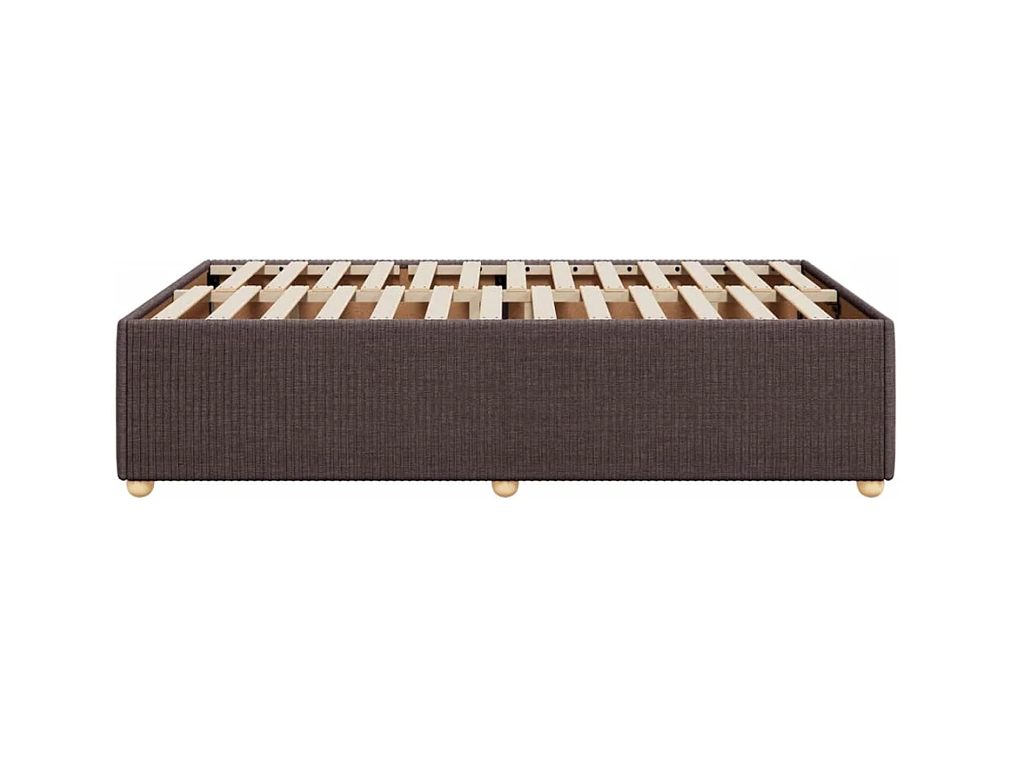 Cadre de lit sans matelas marron foncé 120x190 cm tissu