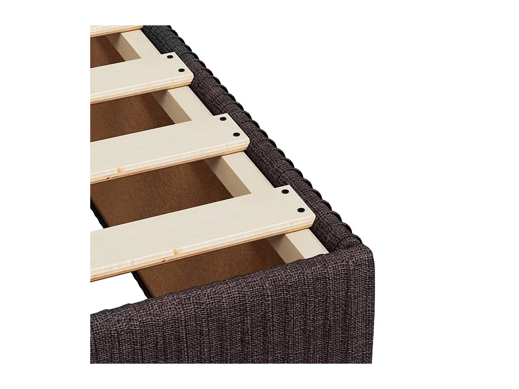 Cadre de lit sans matelas marron foncé 120x190 cm tissu