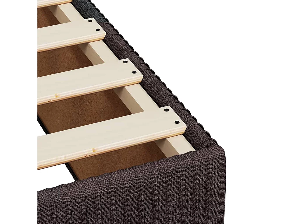 Cadre de lit sans matelas marron foncé 120x190 cm tissu