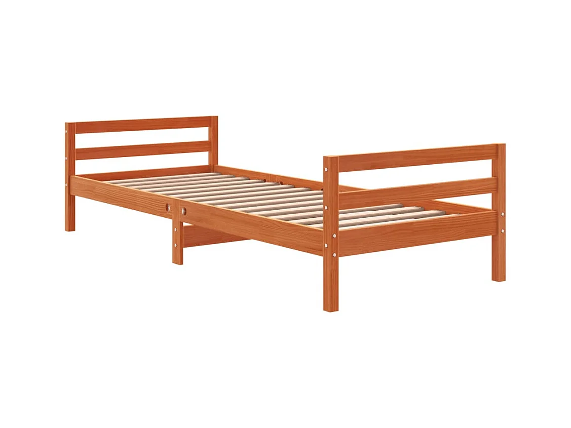 Cadre de lit sans matelas cire marron 90x200 cm bois pin massif