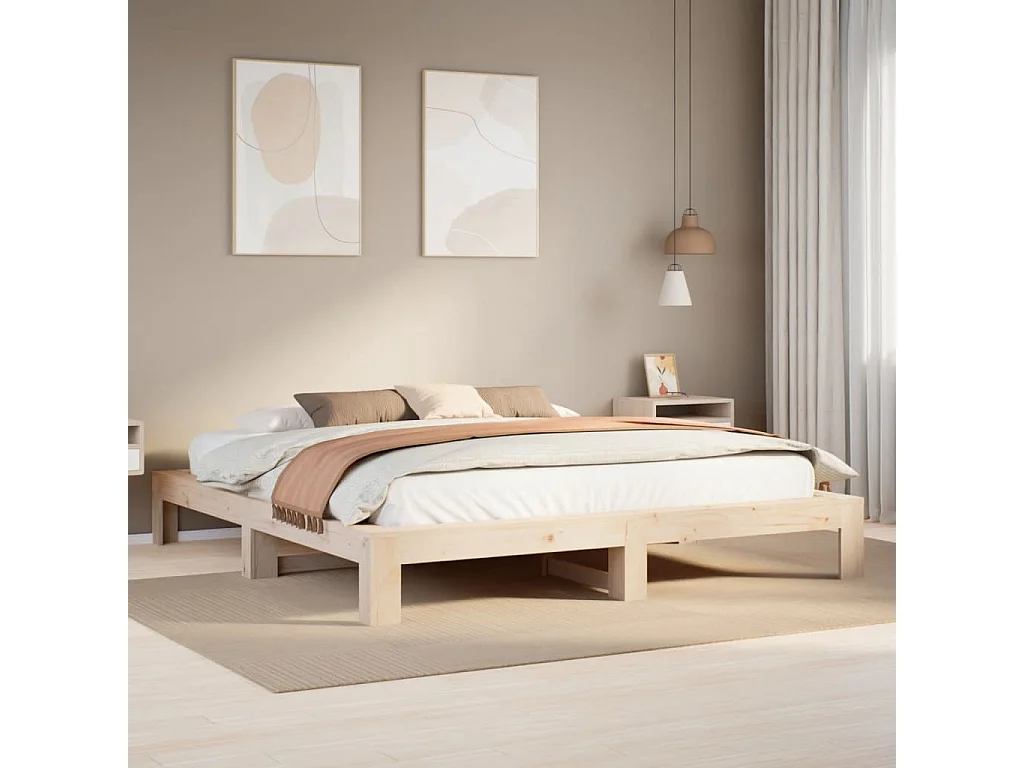Bedframe zonder matras massief grenenhout 180x200 cm