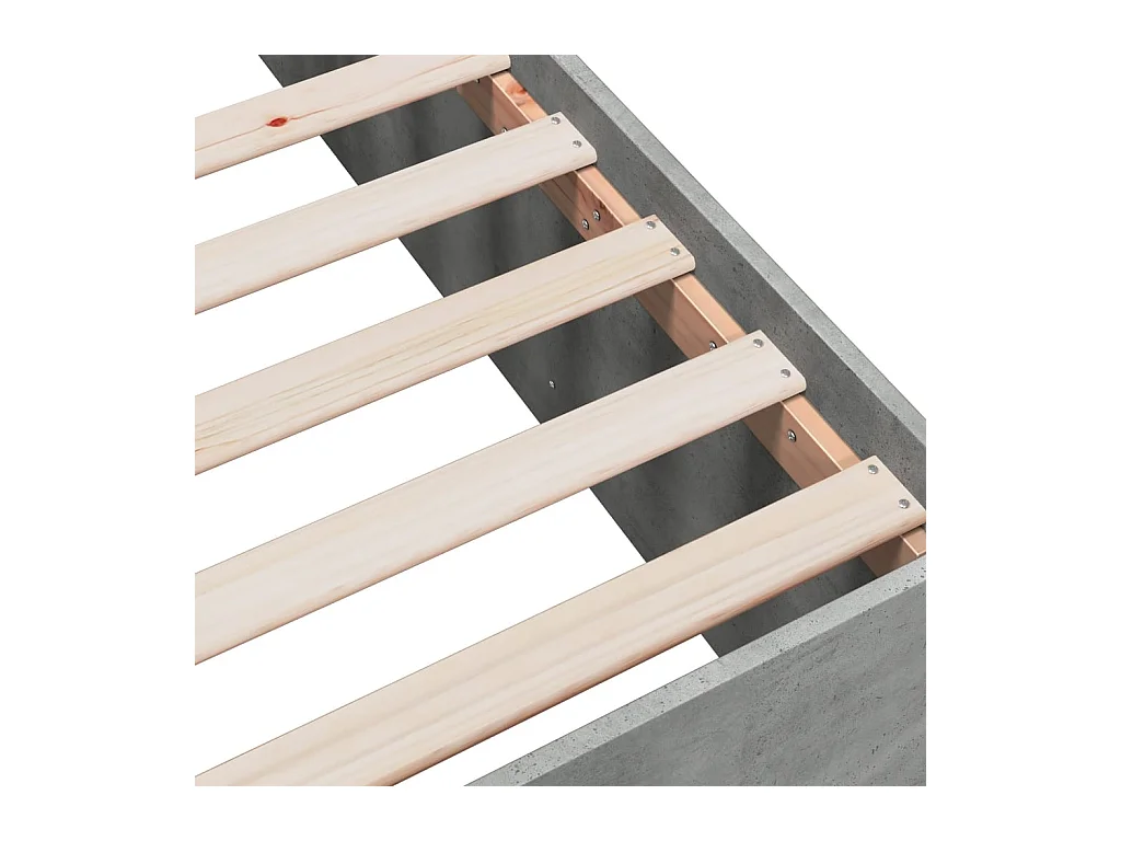 Cadre de lit sans matelas gris béton 75x190 cm