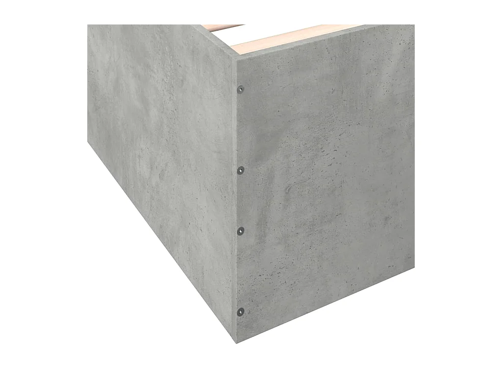 Cadre de lit sans matelas gris béton 75x190 cm