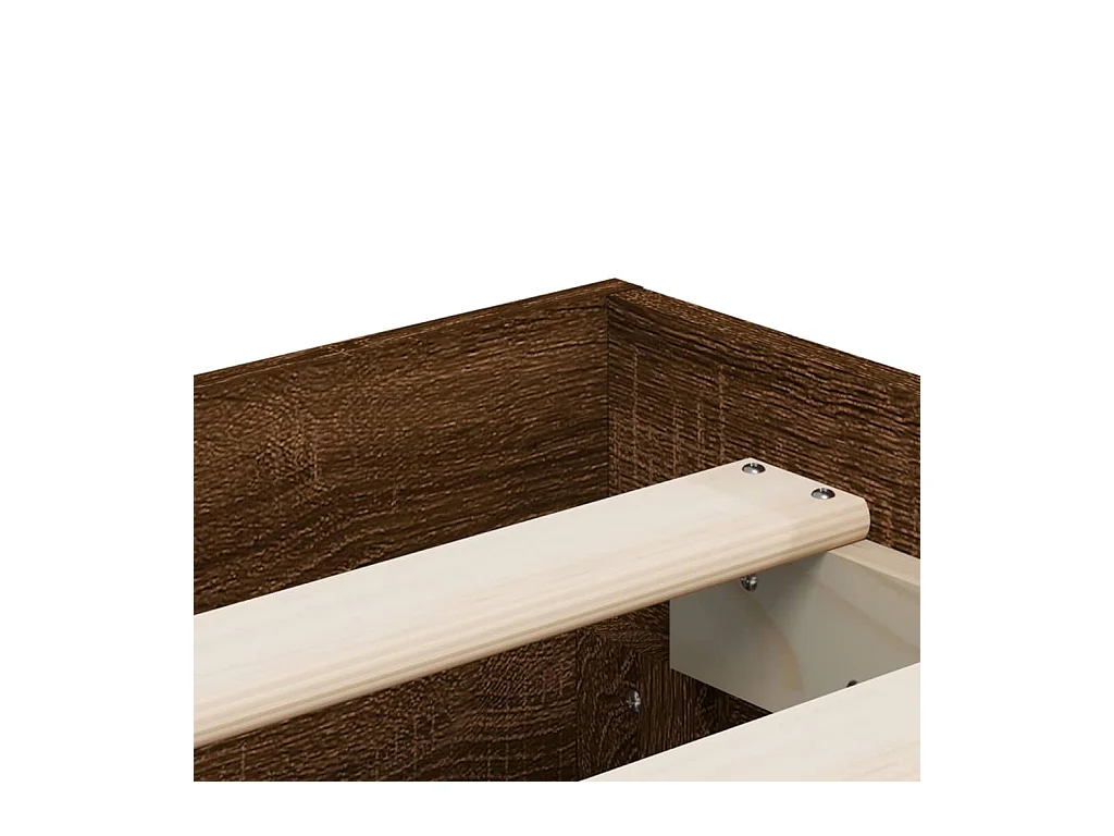 Cadre de lit avec tiroirs sans matelas chêne marron 120x190 cm