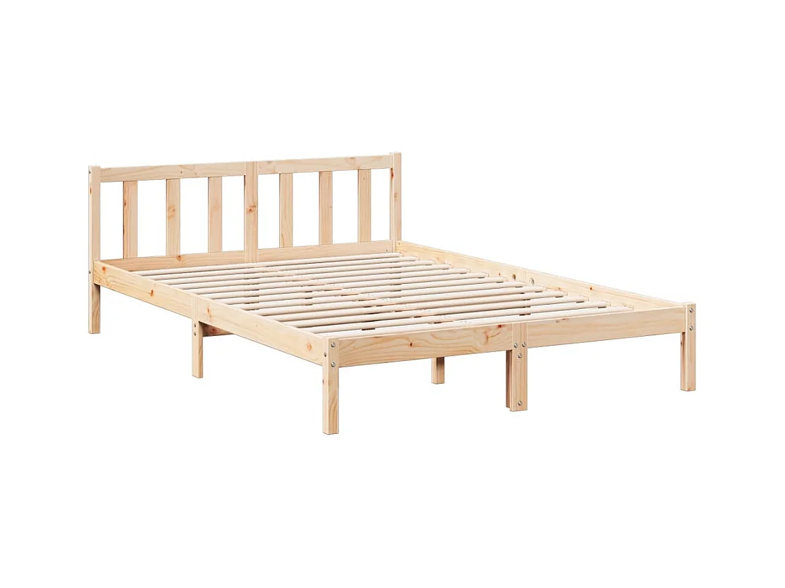 Cadre de lit extra long sans matelas 140x220 cm bois massif pin