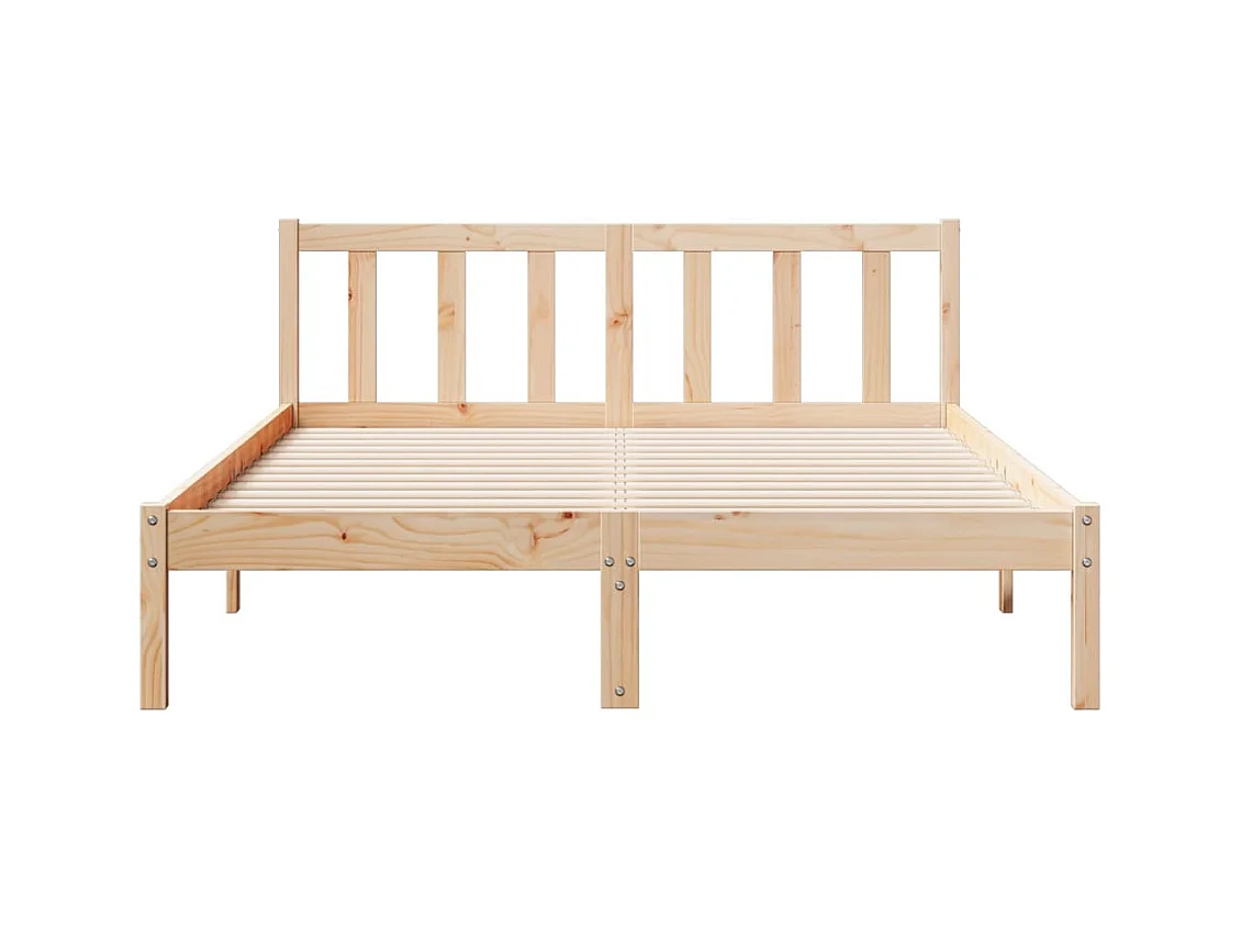 Cadre de lit extra long sans matelas 140x220 cm bois massif pin