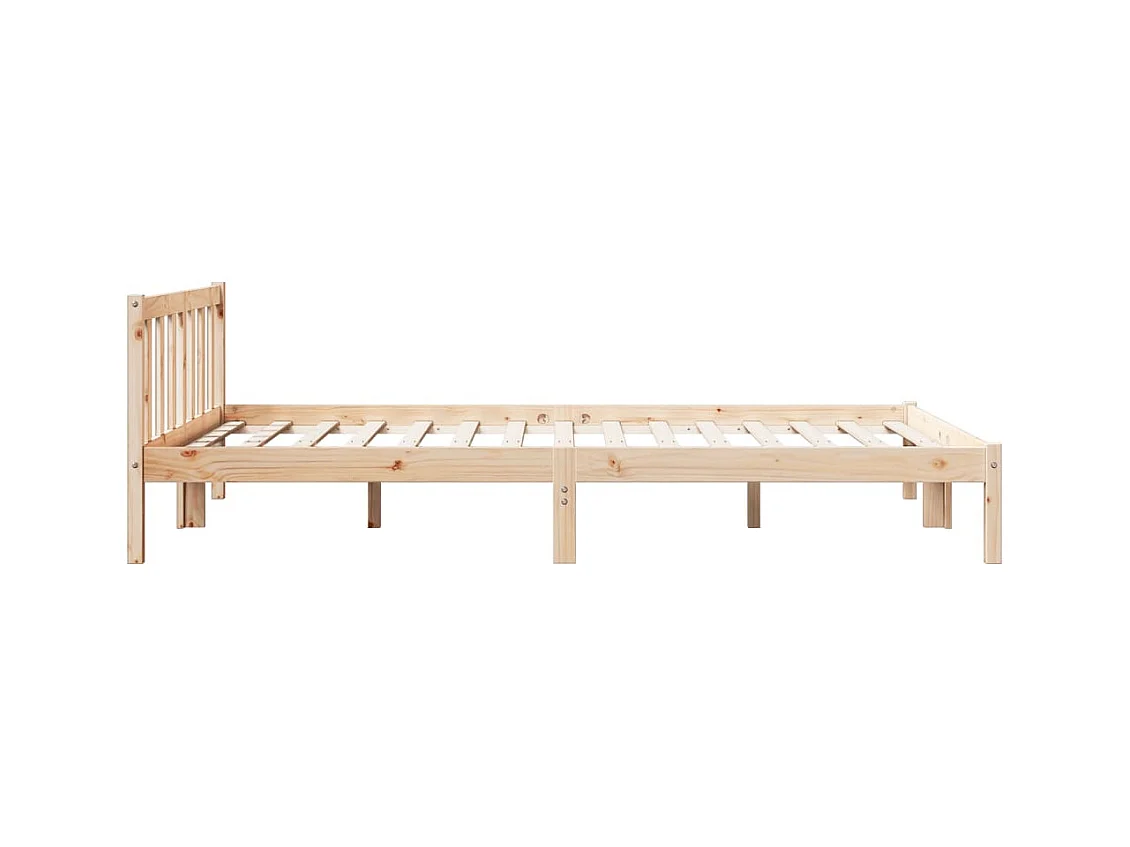 Cadre de lit extra long sans matelas 140x220 cm bois massif pin