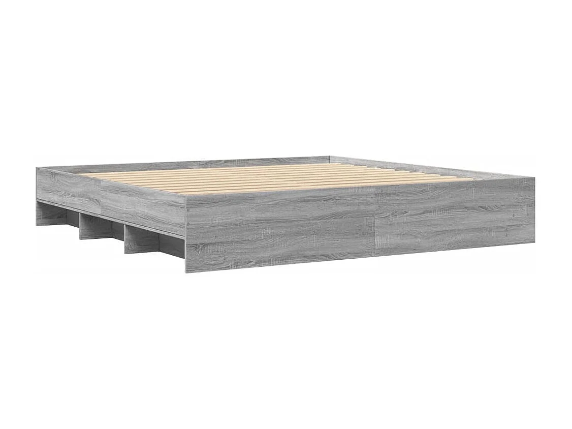 Cadre de lit sans matelas sonoma gris 200x200 cm