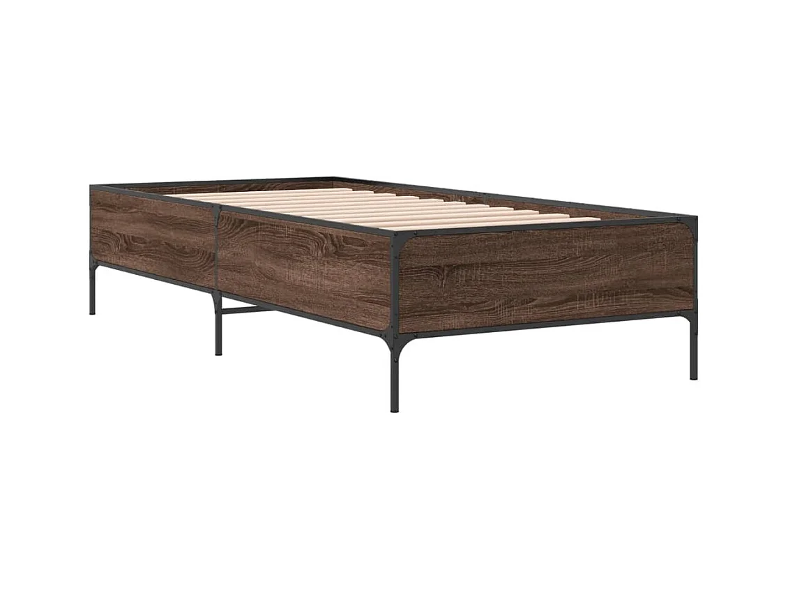 Cadre de lit sans matelas chêne marron 75x190 cm