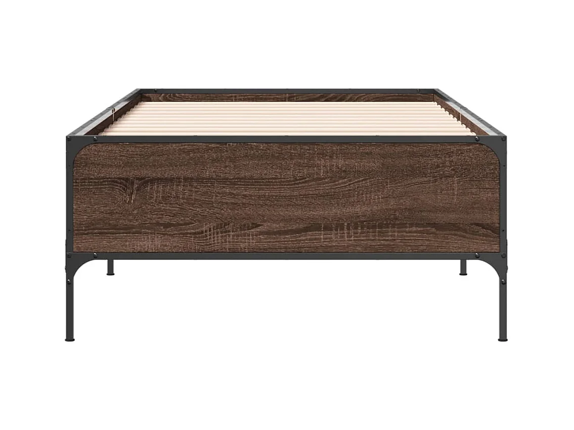 Cadre de lit sans matelas chêne marron 75x190 cm