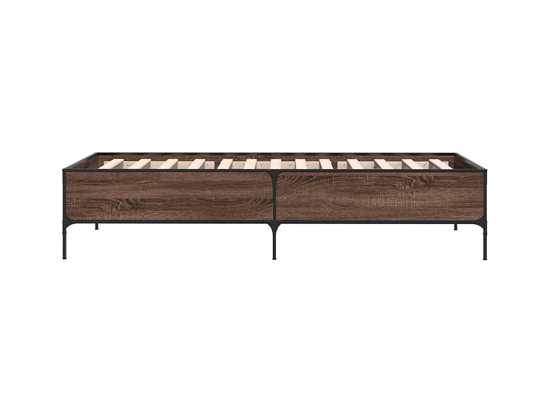 Cadre de lit sans matelas chêne marron 75x190 cm