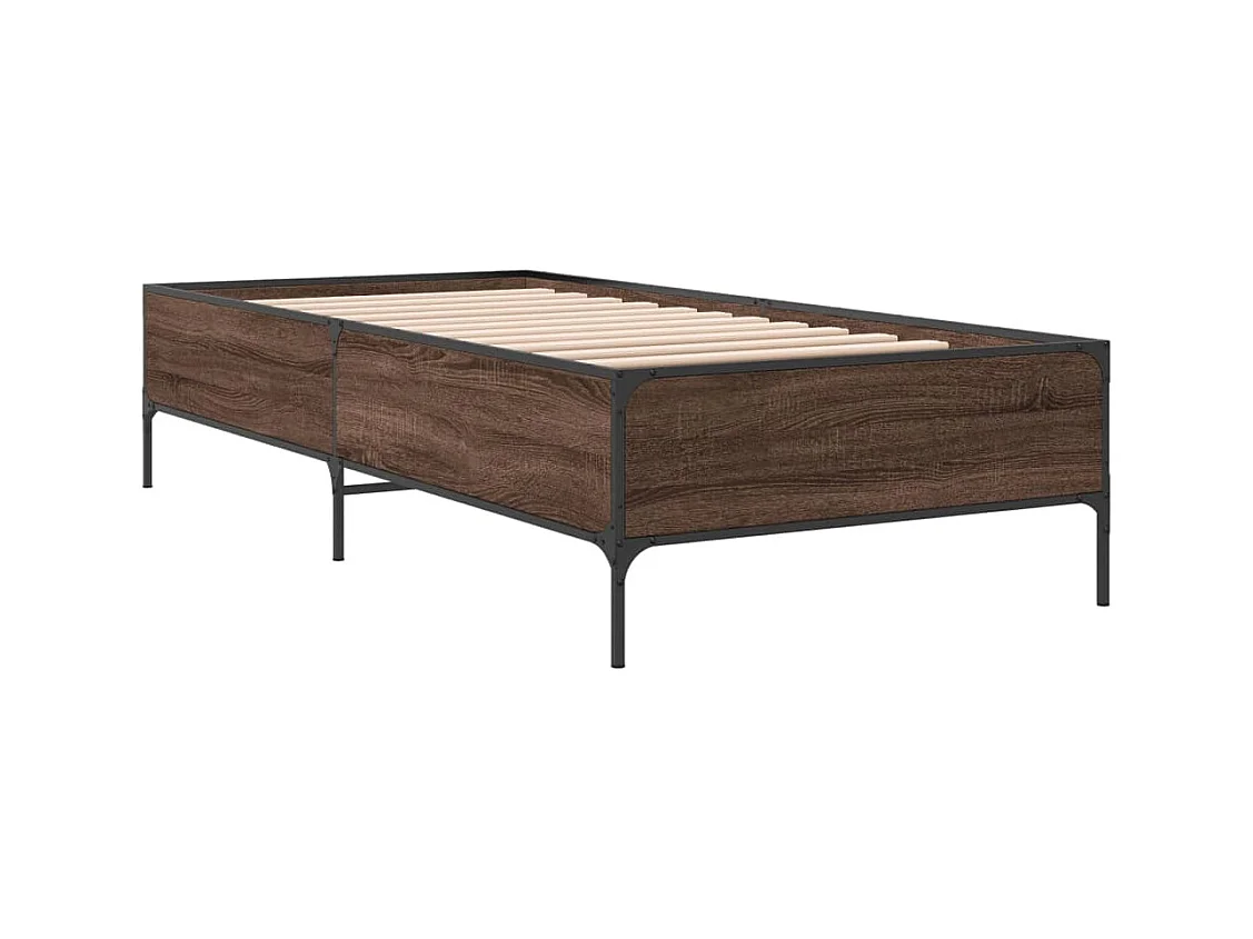 Cadre de lit sans matelas chêne marron 75x190 cm