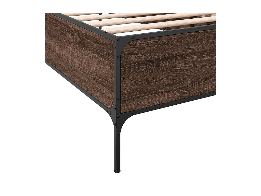 Cadre de lit sans matelas chêne marron 75x190 cm