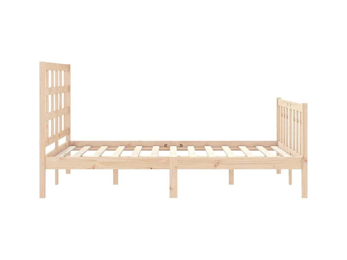 Estructura de cama de matrimonio con cabecero madera maciza