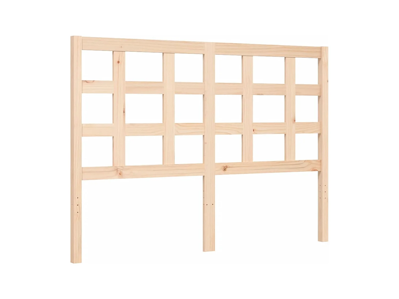 Estructura de cama de matrimonio con cabecero madera maciza