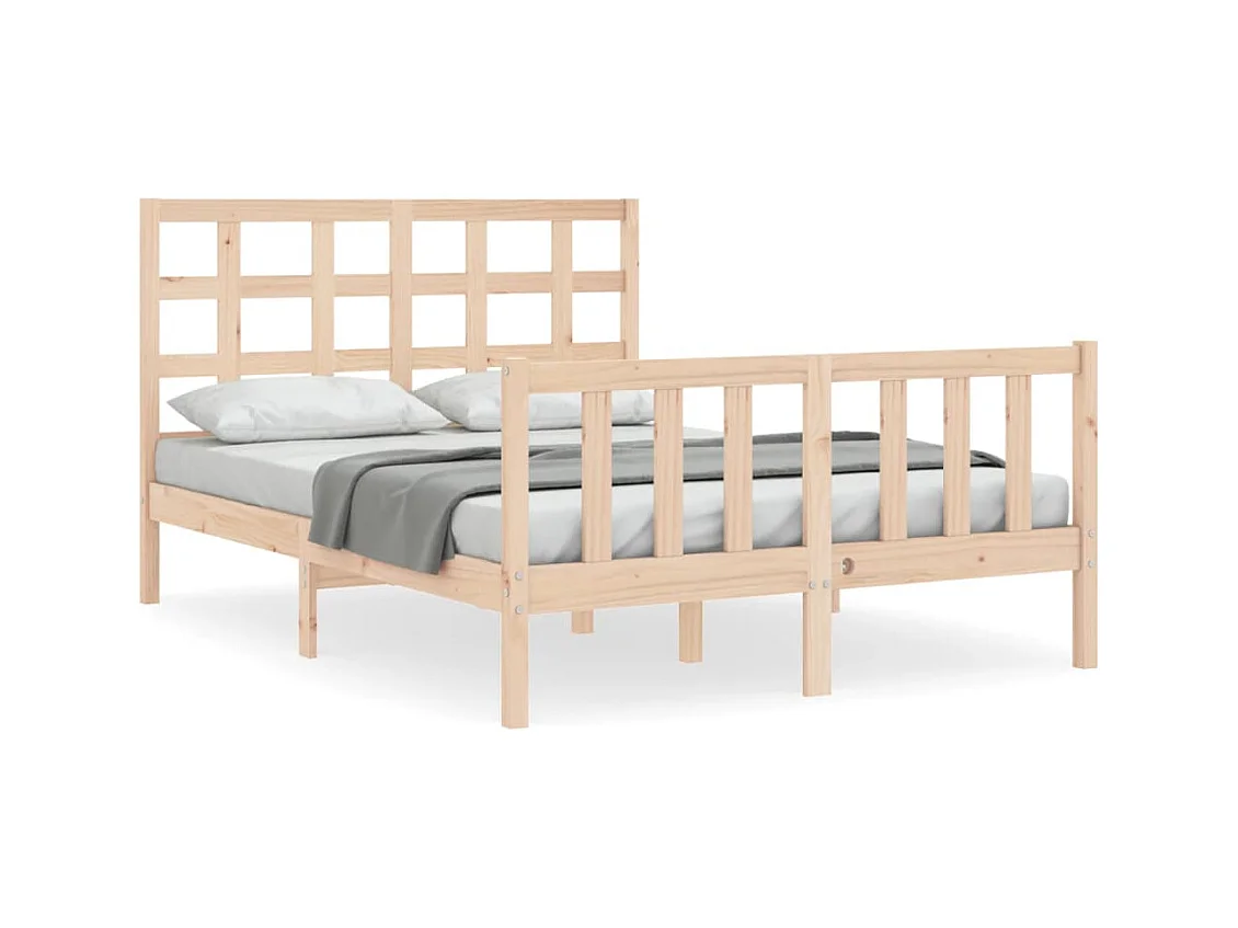 Cadre de lit sans matelas bois de pin massif