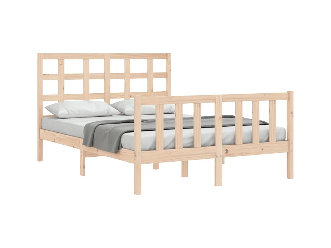 Cadre de lit sans matelas bois de pin massif