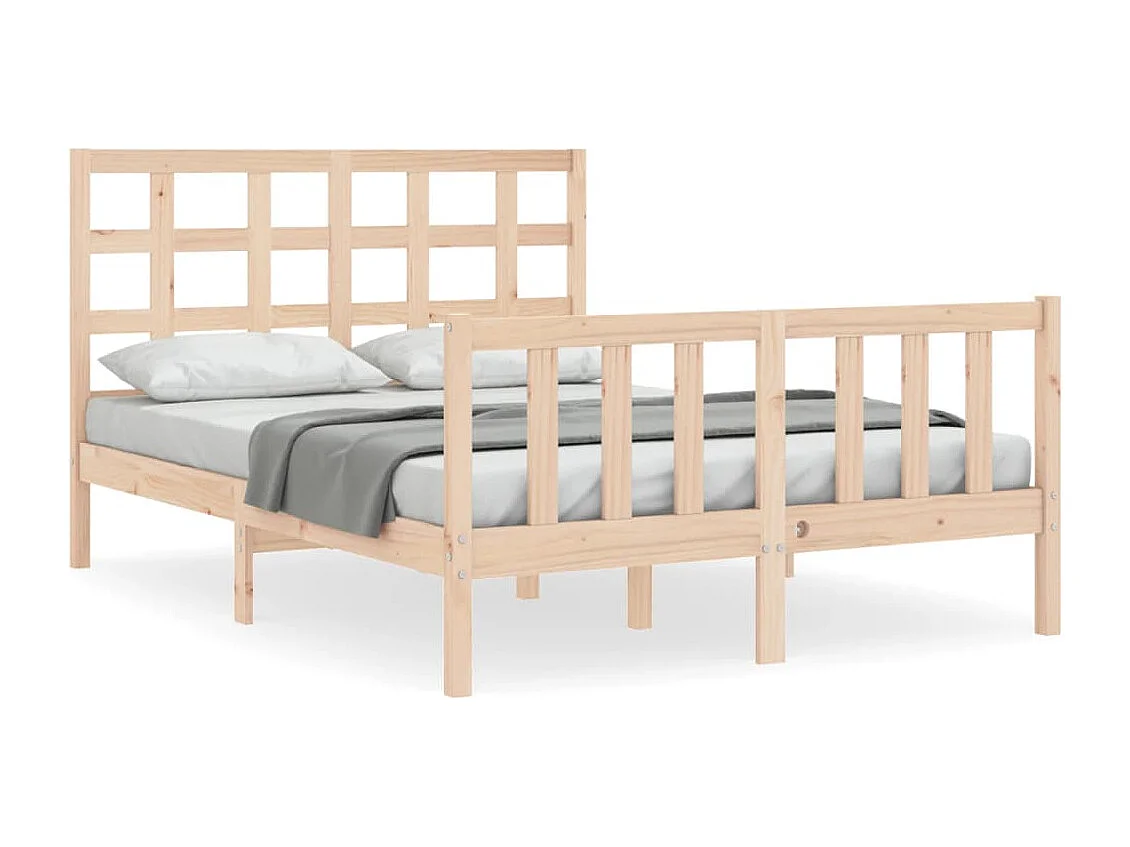 Bedframe met hoofdbord massief hout