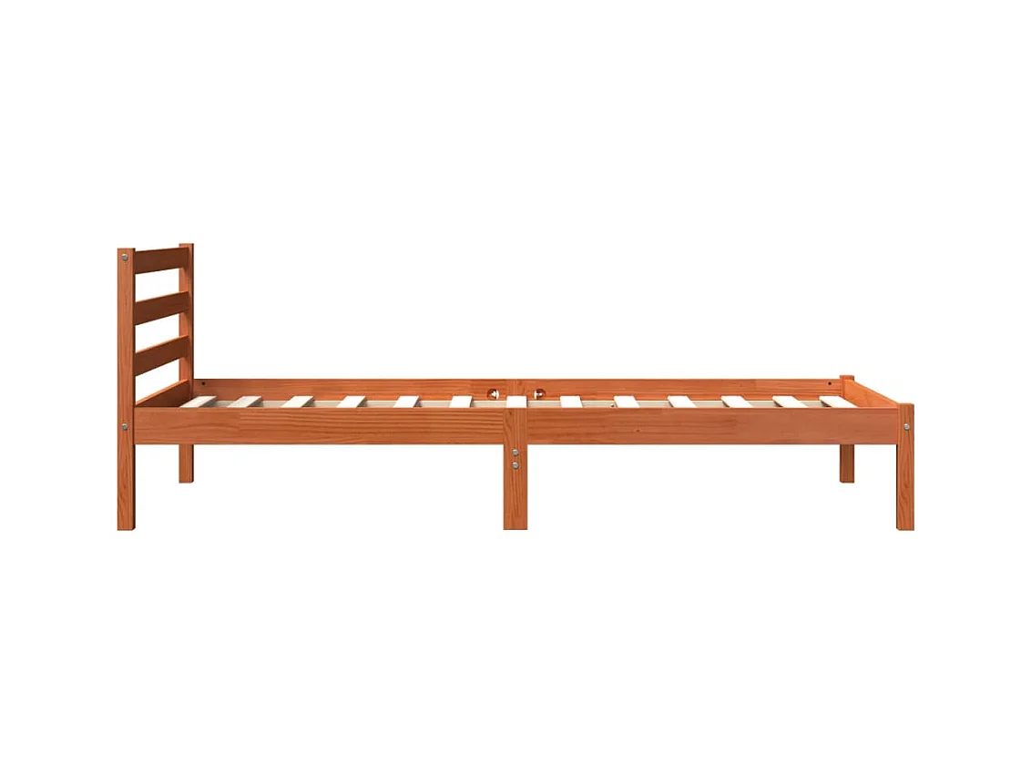 Letto senza Materasso Marrone Cera 75x190 cm in Legno di Pino