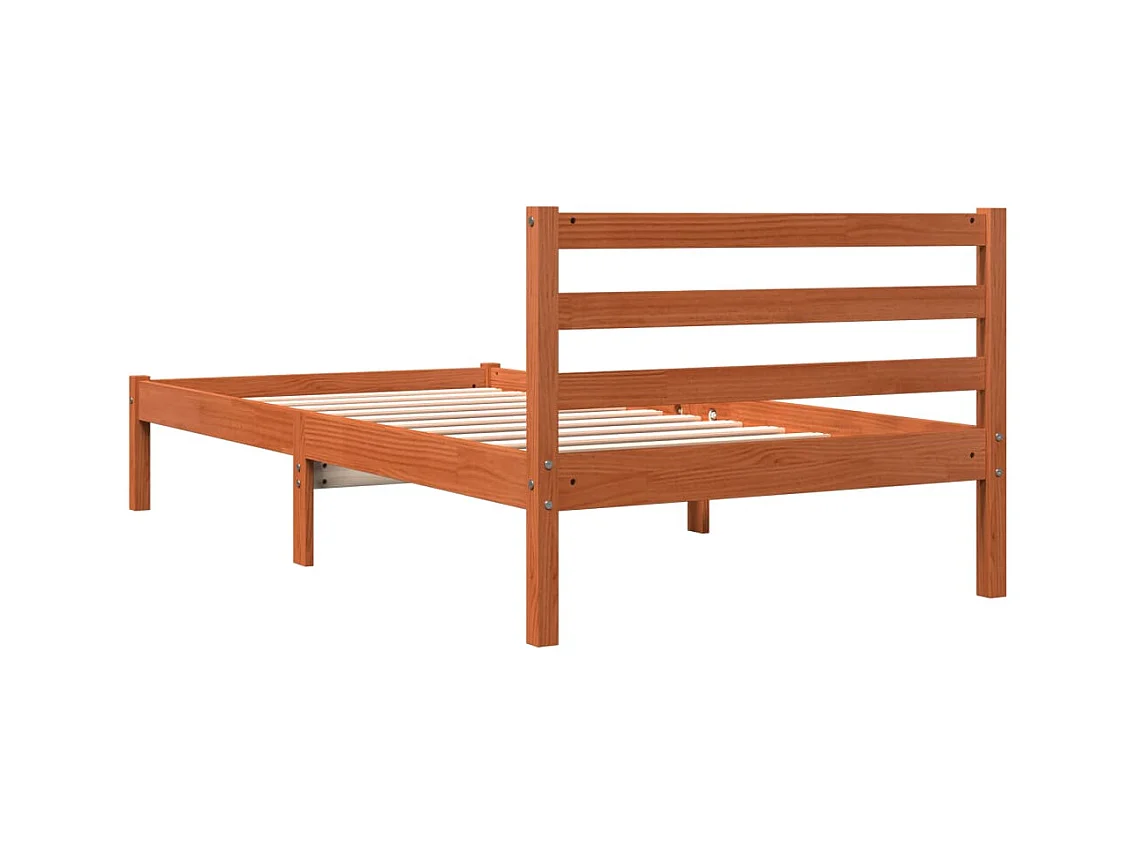 Letto senza Materasso Marrone Cera 75x190 cm in Legno di Pino