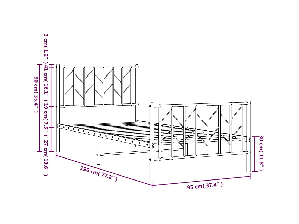 Letto senza Materasso Marrone Cera 75x190 cm in Legno di Pino